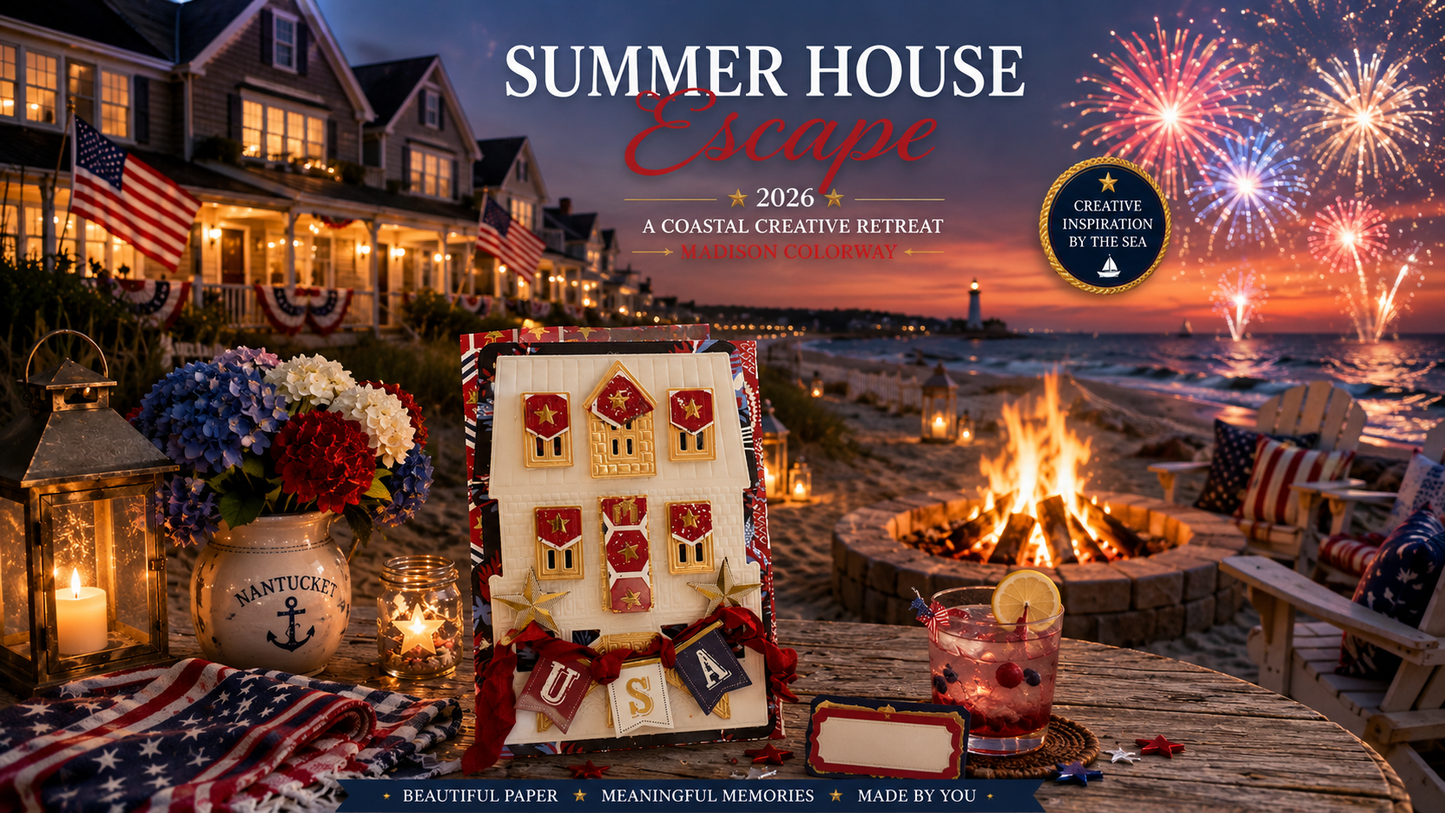 Summer House Escape Scrapbook & Card Workshop Featuring the TWO Anna Griffin® Summer House & Madison Collections