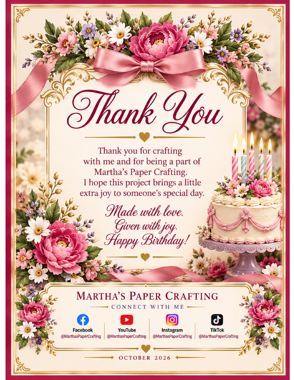 A Gift from Martha Birthday Wishes: Birthday Treat Purse + Card Printable Craft Tutorial