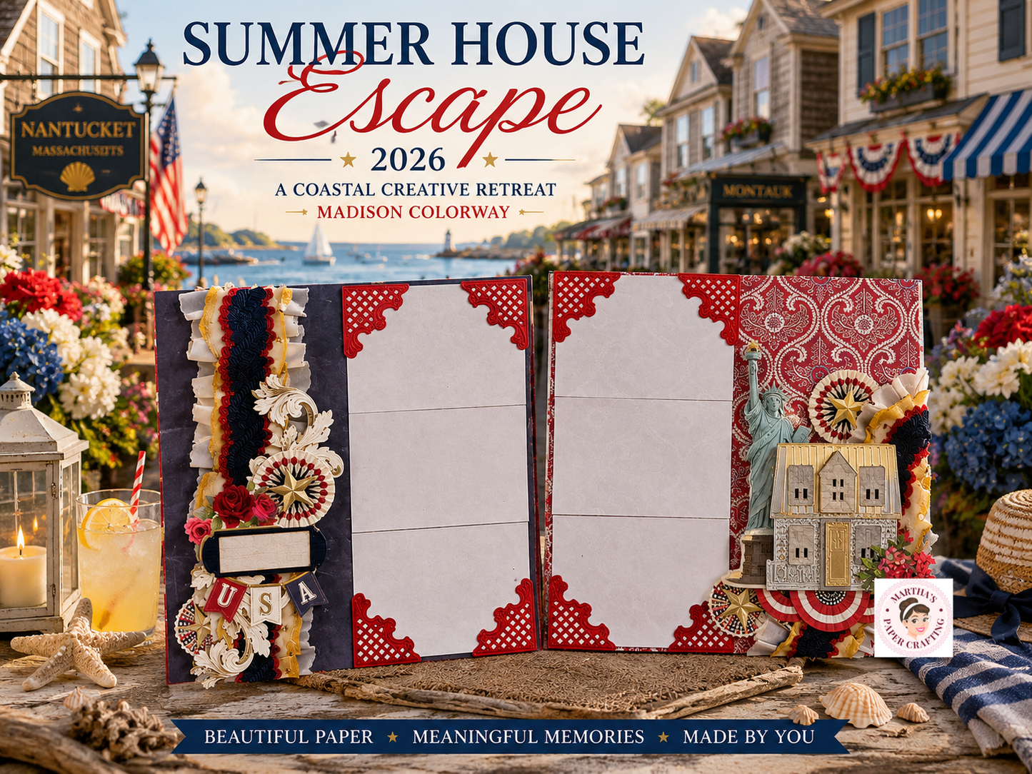 Summer House Escape Scrapbook & Card Workshop Featuring the TWO Anna Griffin® Summer House & Madison Collections