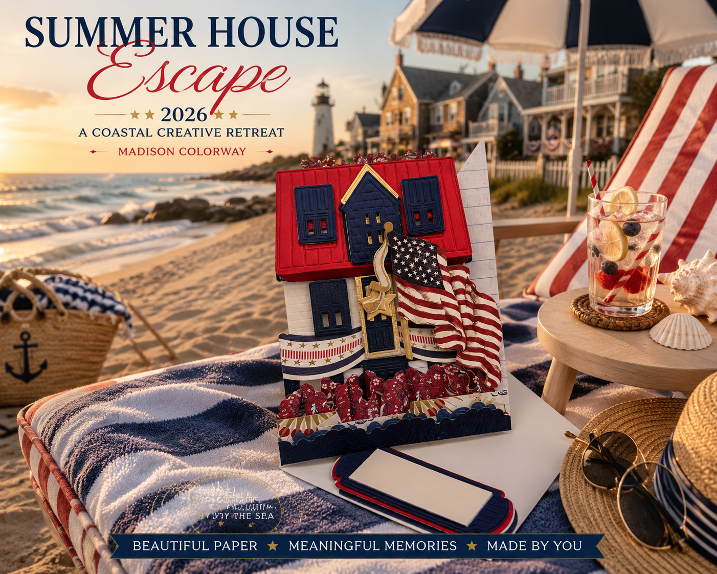 Summer House Escape Scrapbook & Card Workshop Featuring the TWO Anna Griffin® Summer House & Madison Collections